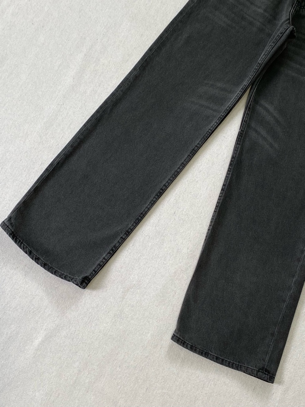 Motel Rocks Low Rise Parallel Jeans In Washed Black Grey - Picture 4 of 14